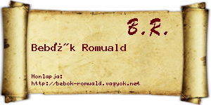 Bebők Romuald névjegykártya